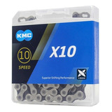 Corrente Kmc X10 Silver Prata 116l 10v 2x10v 3x10v Speed Mtb