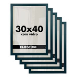 Kit 5 Moldura 30x40 Foto Quadro Com Vidro Poster Certificado