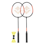 Kit Badminton Completo 2 Raquetes + 2 Petecas Vollo