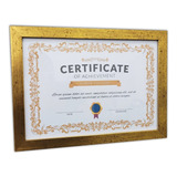 Moldura Dourada Ouro A4 21x30 Certificado Diploma C/ Vidro Cor Dourado