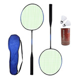 Raquete Badminton Peteca Raqueteira Com Alça Esporte Par 2un