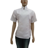 Roupa Dolmã Chef Cozinha Feminina Manga Curta Tecido Oxford