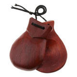 . 2 X Castanet Hand Clapper Instrumento Musical De Madeira
