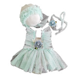 (1 #mold) Chapéu De Bebê+vestido+chapéu Para Recém-nascidos