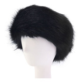 (bk) Faixa De Cabelo Elástica De Pele Sintética Chapéu Ski H