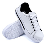  (kit 2 Pares)1 Slip On Flat-form/1 Casual Bordad Sola Baixa