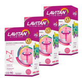 (kit C/3) Lavitan A-z Mulher Total 180 Comprimidos