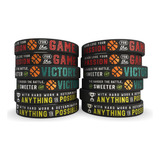 (pacote Com 12) Pulseiras De Silicone Motivacionais Para Ba