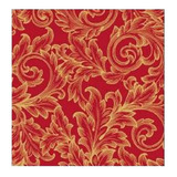 *pacote Com 20 Guardanapos 33x33cm Baroque Gold/red*