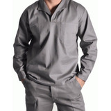 (ref.601)= Kit 02 Camisa Brim Uniforme Trabalho Manga Longa