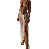 (w) Saias De Crochê Com Capa De Praia Transparentes, Saia Lo