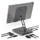 0 Hub Usb C 10 Em 1 Para iPad Com Suporte Dobrável Pd 100w