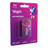 01 Bateria 9v 250mah Recarregável Elgin 01 Cart. C/ 1 Unid.