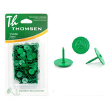 01 Cartela Tacha / Percevejo Colorido Thomsen Verde