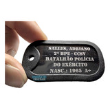01 Dog Tag Dogtag Inox Identificação + Cb Inox 60cm X 2,5mm