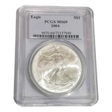 01 Onça De Prata Pura 999% Certificada Pcgs Ms69!