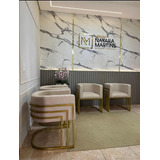 01 Banco Poltrona Premium Base Tripla No Linho temos Cores