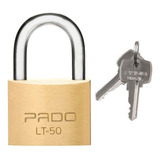 01 Cadeado De Latão Pado Lt 50mm 2 Chaves Envio Full