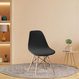 01 Capa De Cadeira Charles Eiffel Nordic Eames Luxo De Malha Cor Preto Desenho Do Tecido Liso