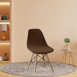 01 Capa De Cadeira Eiffel Eames Sala Quarto Malha Premium Cor Marrom Desenho Do Tecido Liso