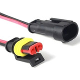 01 Conector Chicote 2 Vias Selado Montado Macho E Femea