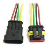 01 Conector Chicote 4 Vias Selado Montado Macho E Femea
