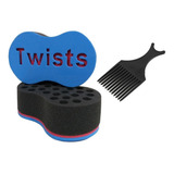 01 Esponja Twist Nudread De Enrolar Cabelo 01 Pente Garfo