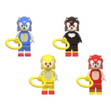 01 Kit C 04 Bonecos Shadow Sonic Compatíveis Lego Blocos