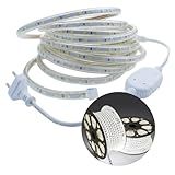 01 METRO FITA MANGUEIRA LED CHATA 110 VOLTS 6500K BRANCO FRIO CONECTOR AREA EXTERNA E INTERNA