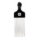 01 Pente Garfo Aço Afro Black Power Dentes De Aço Grande