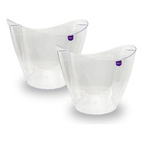 02 Balde De Gelo Acrilico Cristal Grande 7,5 Litros