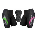 02 Bermudas Ciclismo Bike Acolchoadas Masculino E Feminino