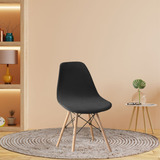 02 Capa De Cadeira Charles Eiffel Nordic Eames Luxo De Malha Cor Preto Desenho Do Tecido Liso