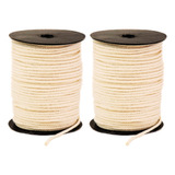 02 Corda Cordão 100% Algodão 3mm Com 50 Metros Trançado