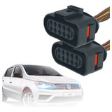02 Pçs Plug Chicote Conector 10 Vias Farol Parati Foco Duplo