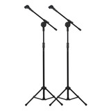 02 Pedestal Girafa Reforçado Para Microfone Visão + Cachimbo