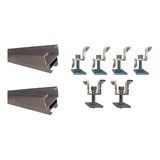 02 Perfis Trilhos Paineis Placas Solares 2,10m E 06 Grampos