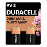 02 Pilhas Bateria 9v Alcalina Duracell