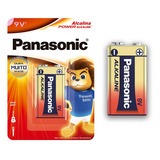 02 Pilhas Baterias 9v Alcalina Panasonic 2 Cartelas