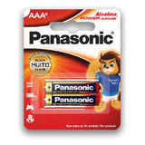 02 Pilhas Baterias Aaa Palito Alcalina Panasonic - 1 Cartela