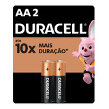 02 Pilhas Duracell Duralock Alcalina Aa Embalagem C/2 Unids