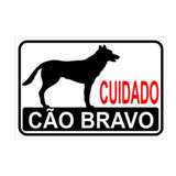 02 Placas Sinalização Advertência Cuidado Cão