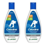 02 Shampoo Cetodine Antifungico Cães E Gatos Lavizoo 500ml
