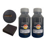 02 Tinta P/ Couro Preto Restaurar Banco Carro Sofá 250 Ml