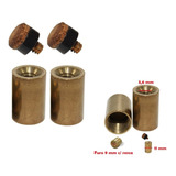 02 Virola Metal Rosca + 02 Ponteira Rosca Com Sola De Couro