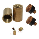 02 Virola Metal Rosca + 02 Ponteira Rosca Com Sola De Couro
