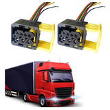 02 Chicote Conector Plug Lanterna Mb Axor 7 Vias Caminhão