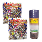 02 Confetes Pacote 120g Cada 20 Rolinhos Serpentina Carnaval