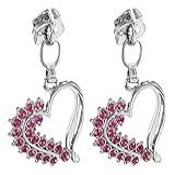 02 Cursor Zíper N-5 Metal Niquelado Coração C-Strass Lilás