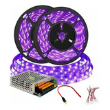 02 Fita Led 5050 Uv Luz Negra Fonte 10a 10 Emenda